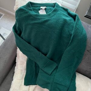 J. Crew Emerald Green Crew Neck Sweater
